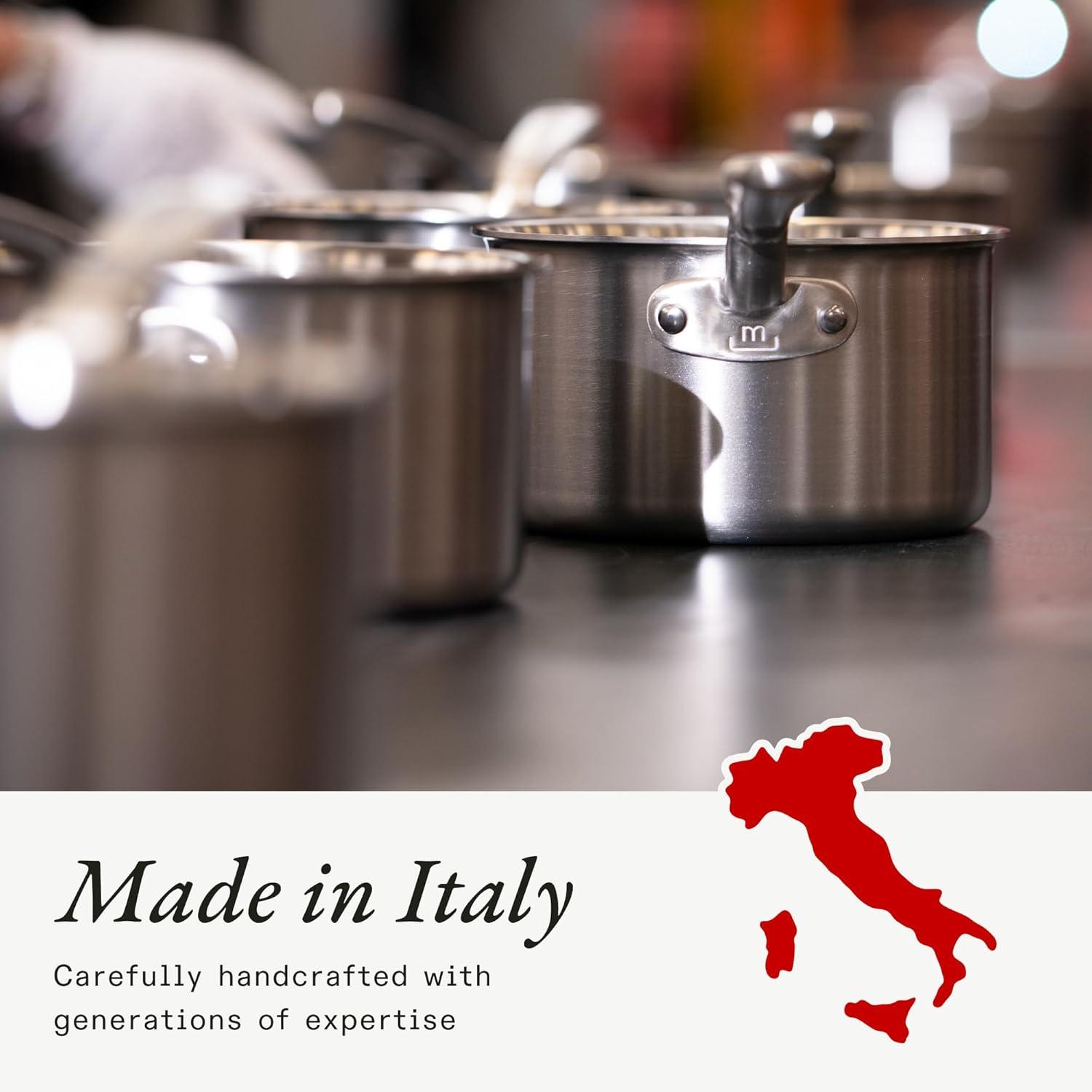 image:imageMade In Cookware 35 Quart Stainless Steel Saute Pan 5 Ply Stainless Clad Professional Cookware Induction Compatible Crafted in Italy