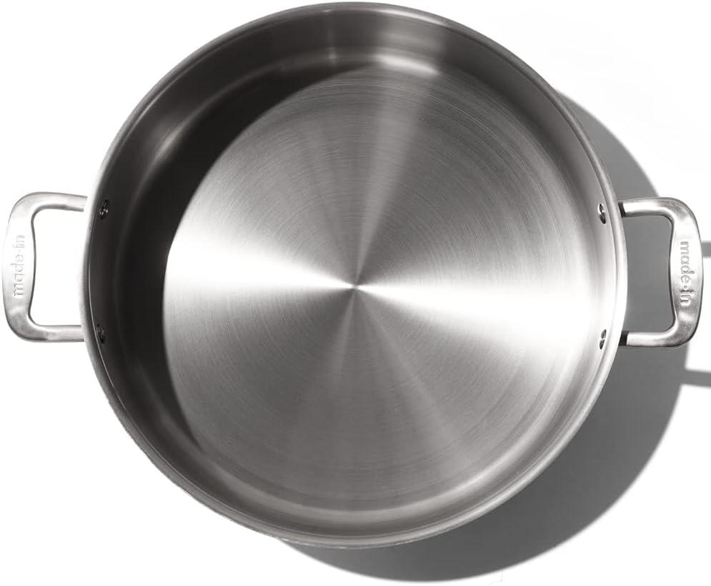image:imageMade In Cookware 6 Quart Stainless Steel Rondeau Pot wLid 5 Ply Stainless Clad Professional Cookware Crafted in Italy Induction Compatible10 Quarts