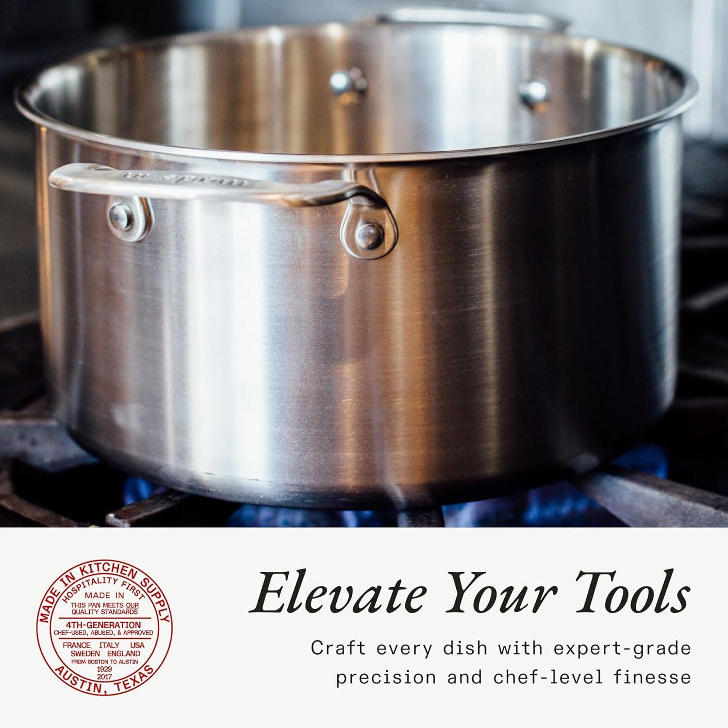 image:imageMade In Cookware 8 Quart Stainless Steel Stock Pot With Lid 5 Ply Stainless Clad Professional Cookware Crafted in Italy Induction Compatible12 Quart Stock Pot with Lid