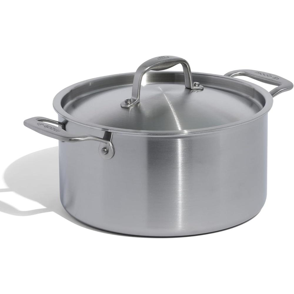 image:imageMade In Cookware 8 Quart Stainless Steel Stock Pot With Lid 5 Ply Stainless Clad Professional Cookware Crafted in Italy Induction Compatible6 Quart Stock Pot with Lid