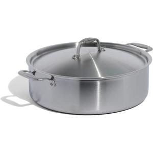 Made In Cookware – 6 Quart Stainless Steel Rondeau Pot w/Lid – 5 Ply Stainless Clad – Professional Cookware – Crafted in Italy – Induction Compatible(10 Quarts)