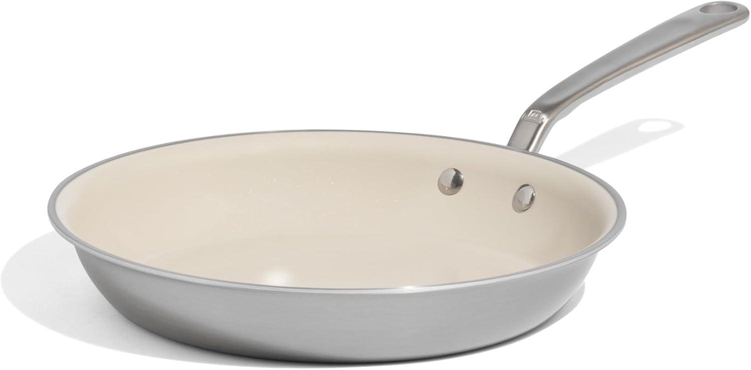 image:imageMade In Cookware 12 Ceramic Non Stick Frying Pan Stainless Handle 5Ply Stainless Clad with StayCool Handle Professional CookwareStainless Handle
