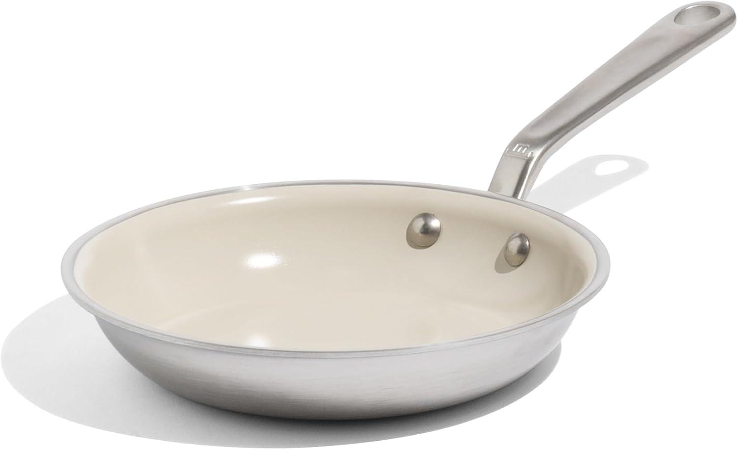 image:imageMade In Cookware 12 Ceramic Non Stick Frying Pan Stainless Handle 5Ply Stainless Clad with StayCool Handle Professional CookwareStainless Handle