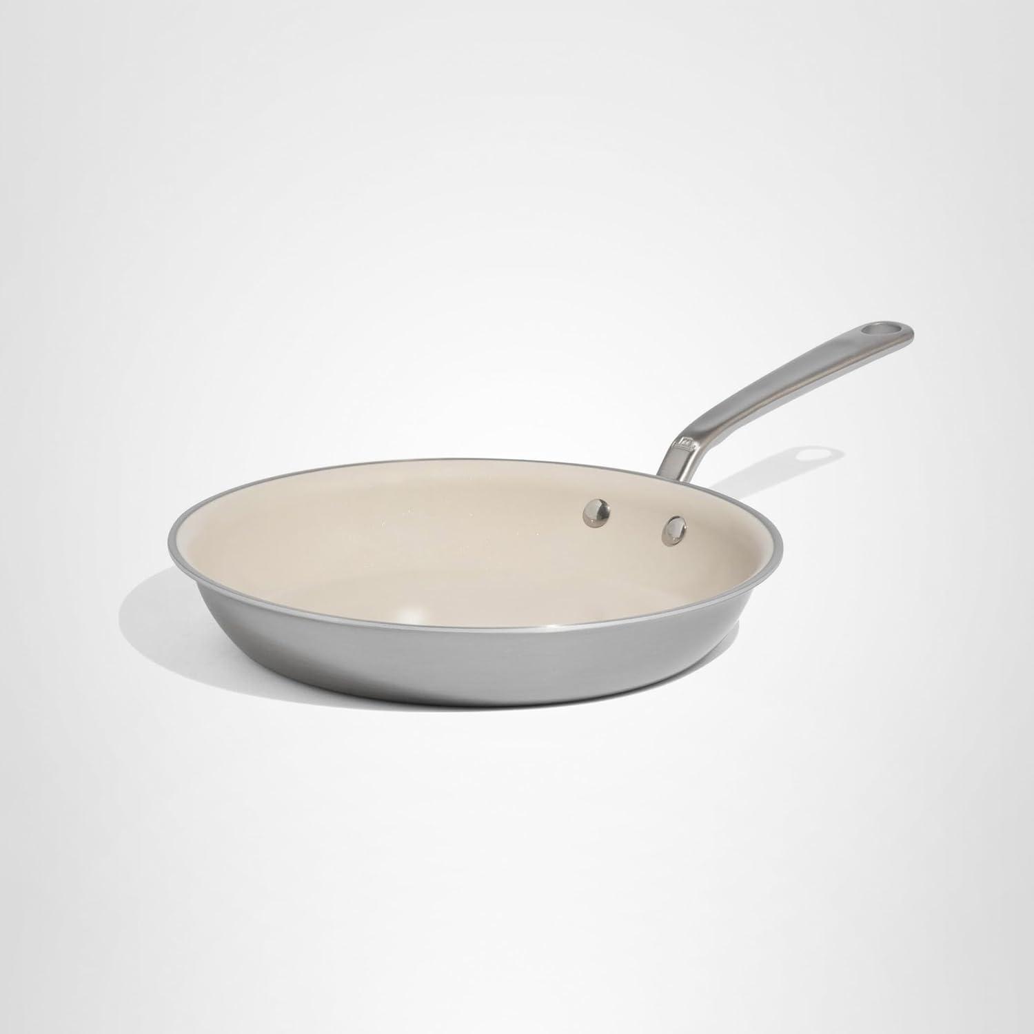 image:imageMade In Cookware 12 Ceramic Non Stick Frying Pan Stainless Handle 5Ply Stainless Clad with StayCool Handle Professional CookwareStainless Handle
