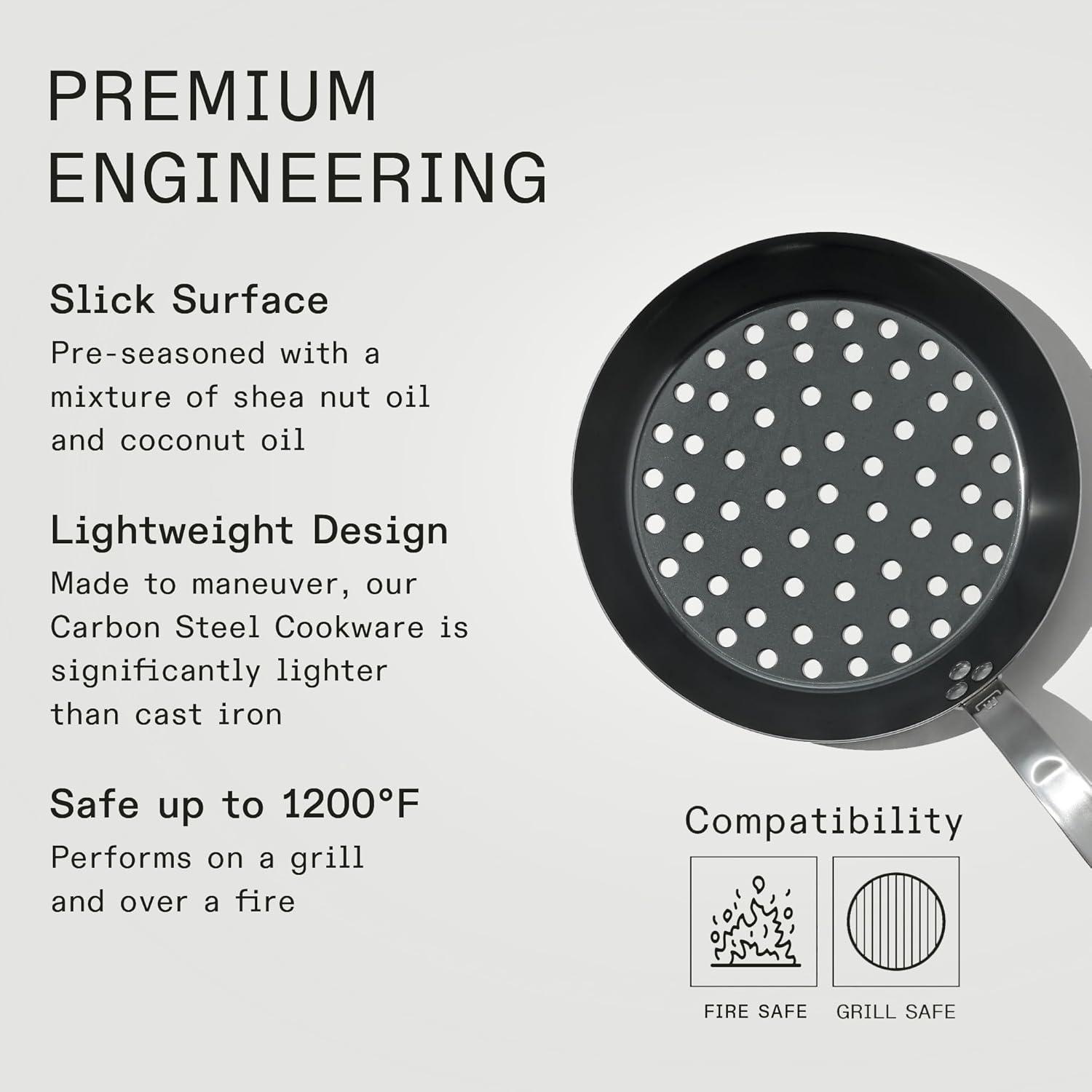 image:imageMade In Cookware 12 Seasoned Carbon Steel Grill Frying Pan Like Cast Iron but Better Professional Cookware Crafted in Sweden
