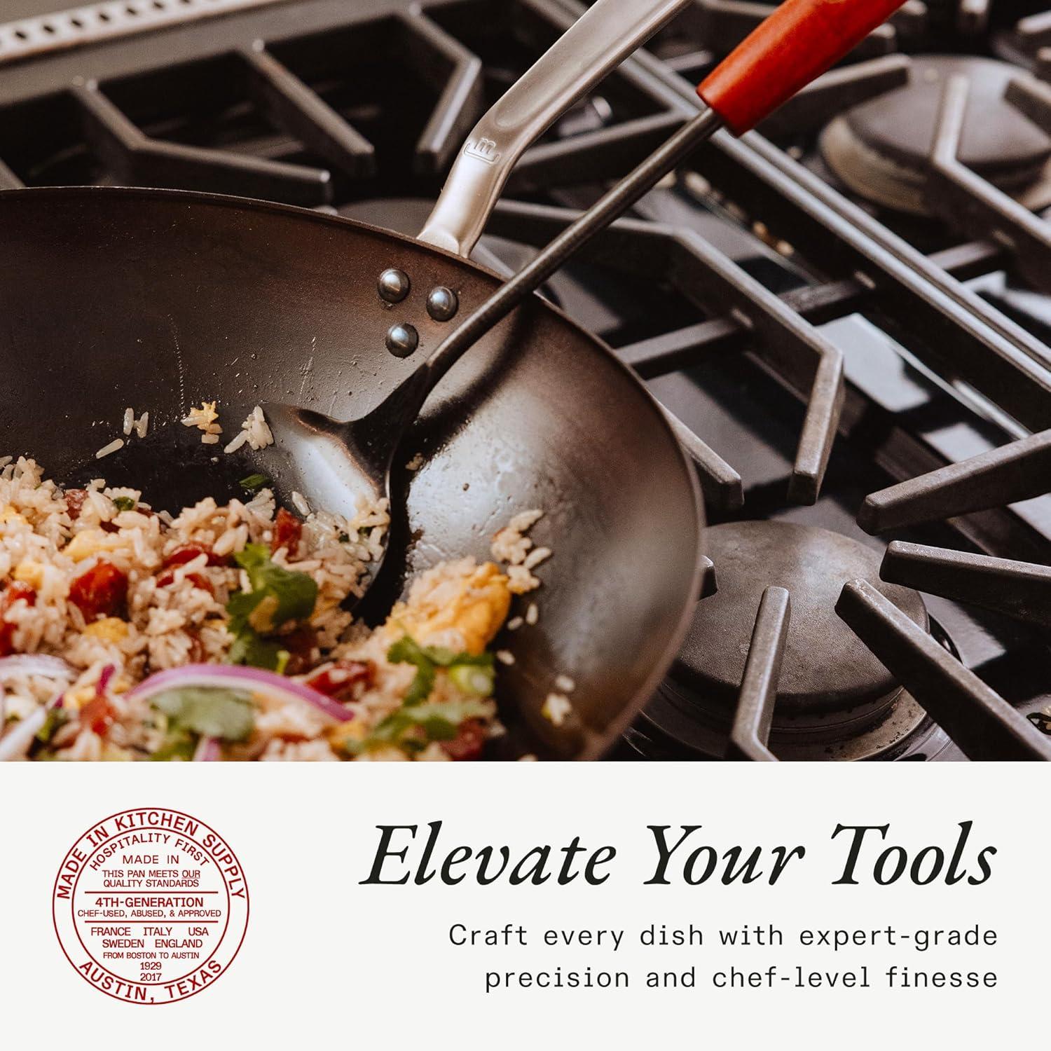 image:imageMade In Cookware 13 Seasoned Carbon Steel Wok Like Cast Iron but Better Professional Cookware Crafted in Sweden Induction Compatible13 Seasoned Carbon Steel