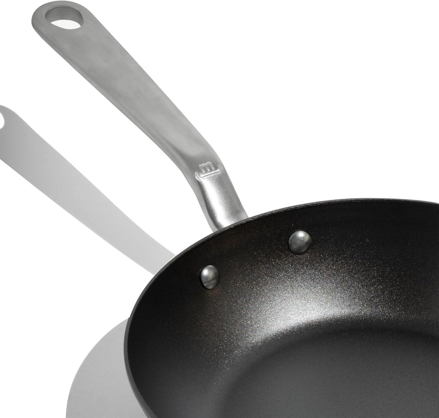 image:imageMade In Cookware 3 Piece Includes 81012 Seasoned Blue Carbon Steel Frying Pan Like Cast Iron but Better Professional Cookware Crafted in Sweden Induction Compatible8 Seasoned Carbon Steel Pan