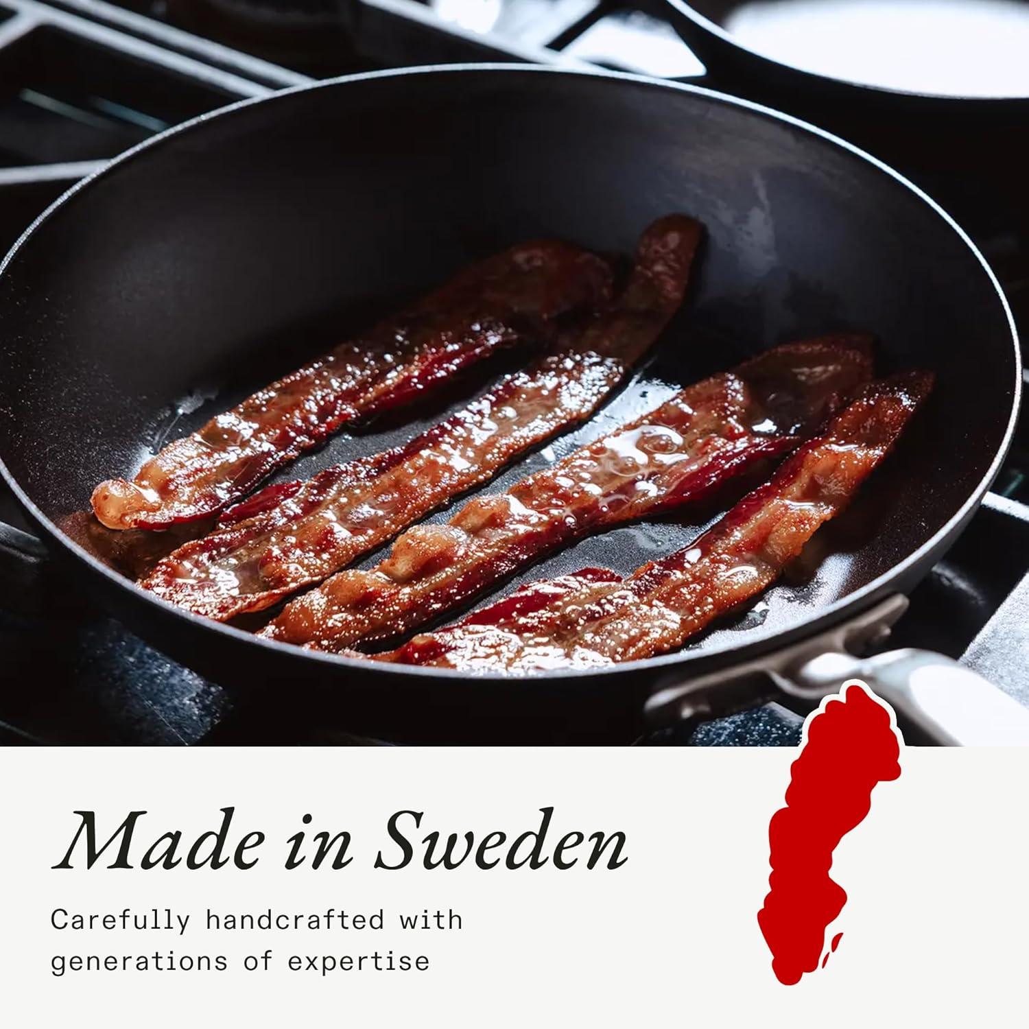 image:imageMade In Cookware 3 Piece Includes 81012 Seasoned Blue Carbon Steel Frying Pan Like Cast Iron but Better Professional Cookware Crafted in Sweden Induction Compatible2 Piece Set 10 12 Carbon Steel Pan