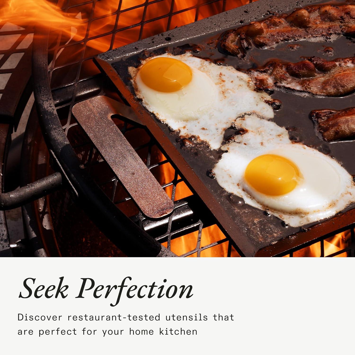 image:imageMade In Cookware Carbon Steel Griddle and Grill Press Set with Half Lid Like Cast Iron but Better Professional Cookware Crafted in Sweden Induction CompatibleGriddle Grill Press w Half Lid