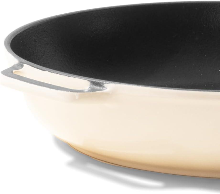 image:imageMade In Cookware Enameled Cast Iron Skillet Blue Exceptional Heat Retention amp Durability Professional Cookware Crafted in France Induction CompatibleLinen