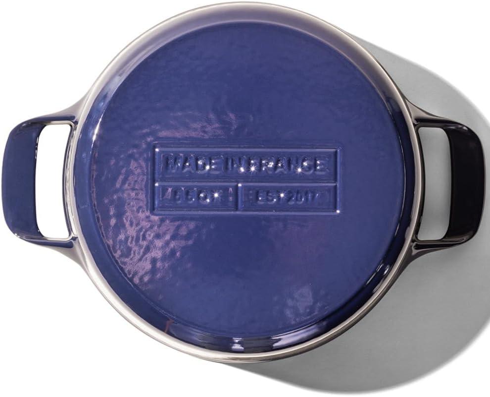 image:imageMade In Cookware Oval Dutch Oven 75 Quart Blue Enameled Cast Iron Exceptional Heat Retention amp Durability Professional Cookware Crafted In France Induction CompatibleBlue