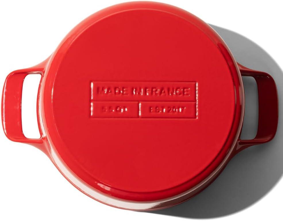 image:imageMade In Cookware Oval Dutch Oven 75 Quart Blue Enameled Cast Iron Exceptional Heat Retention amp Durability Professional Cookware Crafted In France Induction CompatibleRed