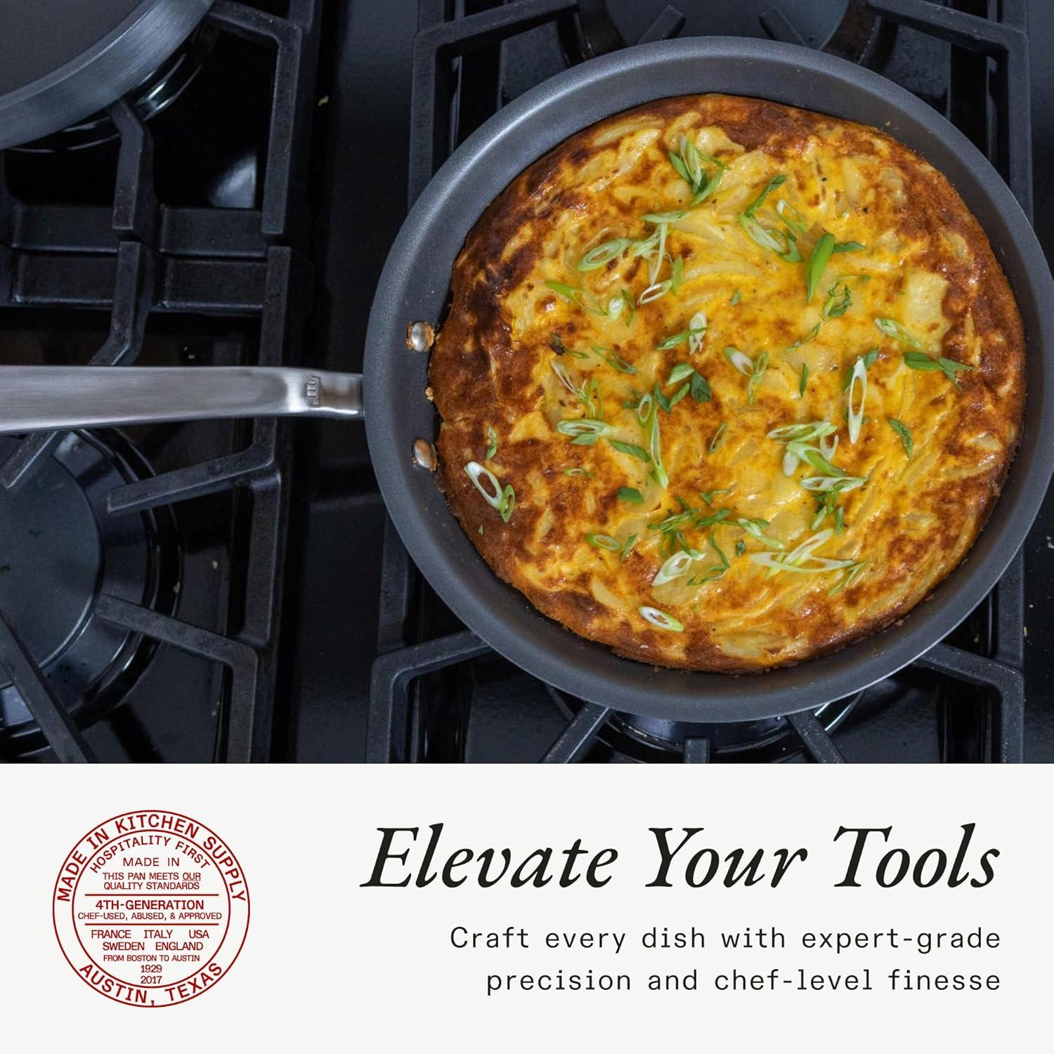 image:imageMade In Cookware ProCoat 12 Non Stick Frying Pan Graphite 5 Ply Stainless Clad Nonstick Professional Cookware Crafted in Italy Induction Compatible