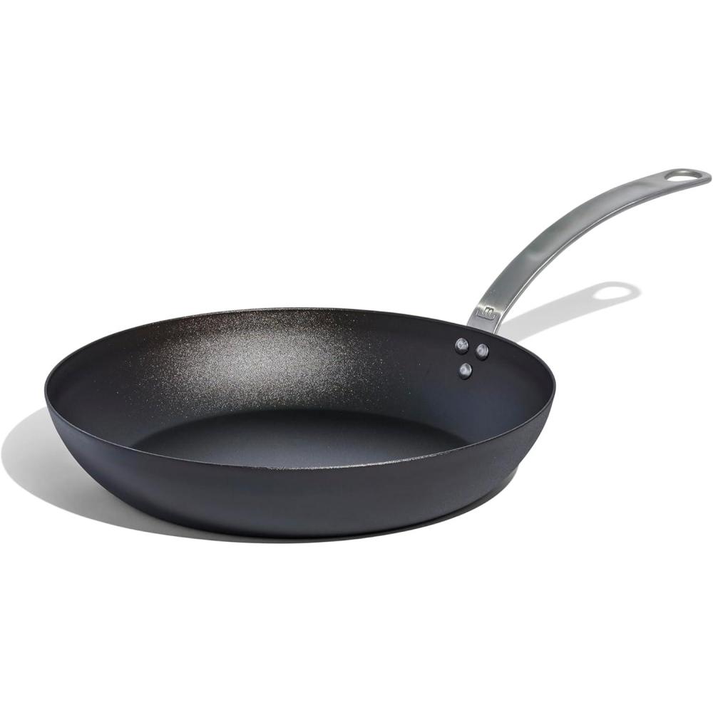 image:imageMade In Cookware  3 Piece Includes 81012 Seasoned Blue Carbon Steel Frying Pan  Like Cast Iron but Better  Professional Cookware  Crafted in Sweden  Induction Compatible12 Seasoned Carbon Steel Pan