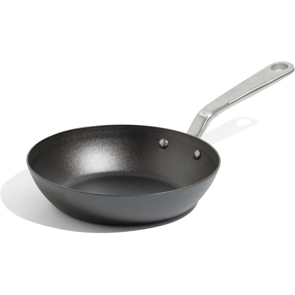 image:imageMade In Cookware 3 Piece Includes 81012 Seasoned Blue Carbon Steel Frying Pan Like Cast Iron but Better Professional Cookware Crafted in Sweden Induction Compatible8 Seasoned Carbon Steel Pan