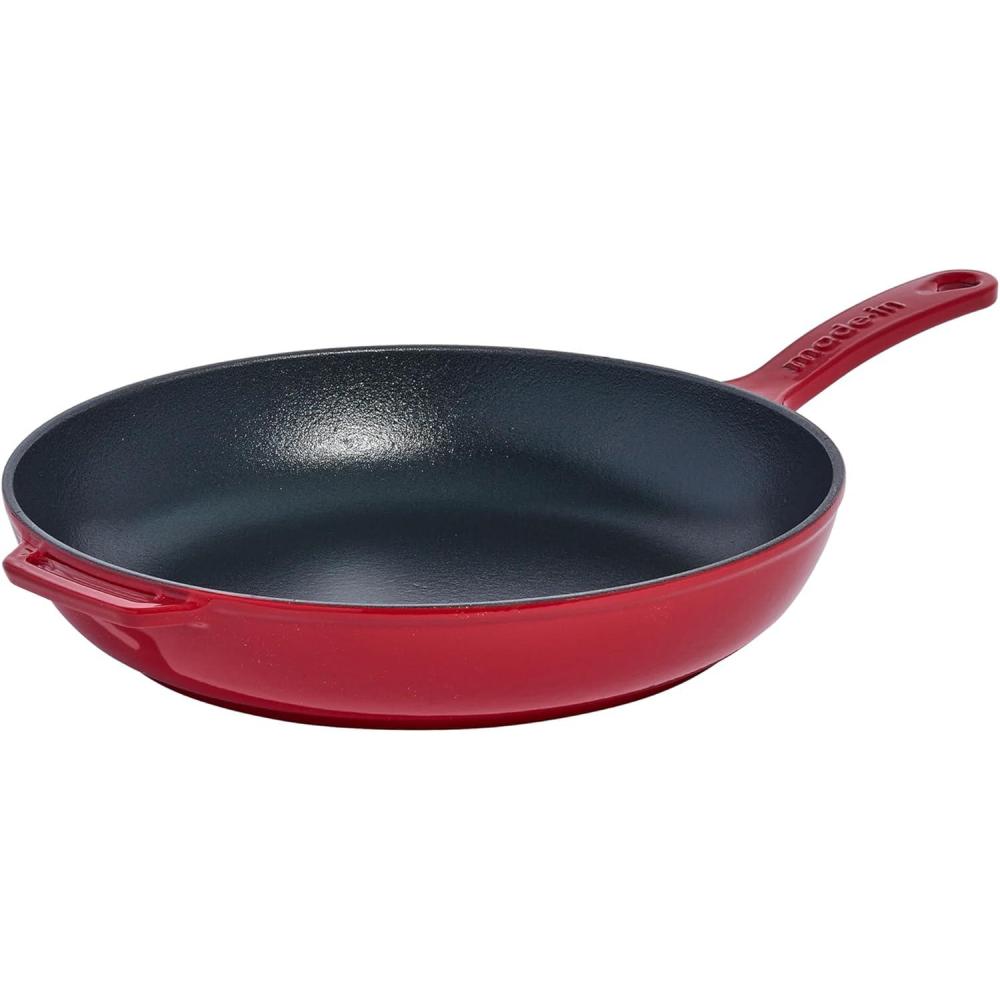 image:imageMade In Cookware Enameled Cast Iron Skillet Blue Exceptional Heat Retention amp Durability Professional Cookware Crafted in France Induction CompatibleRed