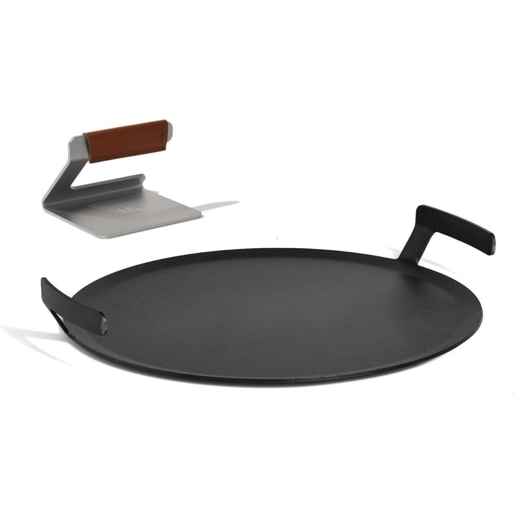 image:imageMade In Cookware Seasoned 17 Round Carbon Steel Griddle Grill Press Like Cast Iron but Better Professional Cookware Crafted in Sweden Induction Compatible