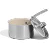 image:imageMade In Cookware  2 QT Ceramic Non Stick Saucepan with Lid  5Ply Stainless Clad with StayCool Handle  Professional Cookware  Crafted in Italy  Induction Compatible