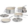 image:imageMade In Cookware  7Piece Ceramic Non Stick Pot and Pan Set Stainless Handle  5Ply Stainless Clad  Professional Cookware  Crafted in Italy  Induction Compatible