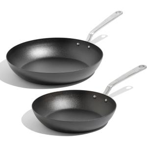 Made In Cookware – 3 Piece (Includes 8″,10″,12″) Seasoned Blue Carbon Steel Frying Pan – (Like Cast Iron, but Better) – Professional Cookware – Crafted in Sweden – Induction Compatible(2 Piece Set 10″ 12″ Carbon Steel Pan)