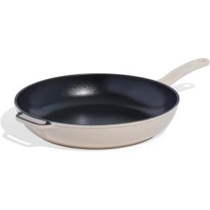 Made In Cookware – Enameled Cast Iron Skillet – Blue – Exceptional Heat Retention & Durability – Professional Cookware – Crafted in France – Induction Compatible(Linen)