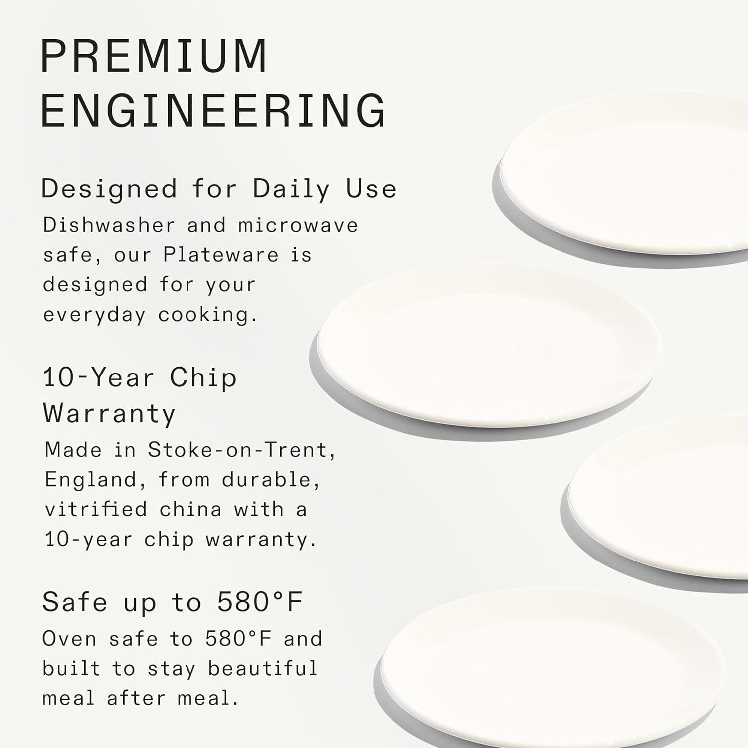 image:imageMade In Cookware 11 Dinner Plates Set of 4 White Porcelain Crafted in EnglandPorcelain White