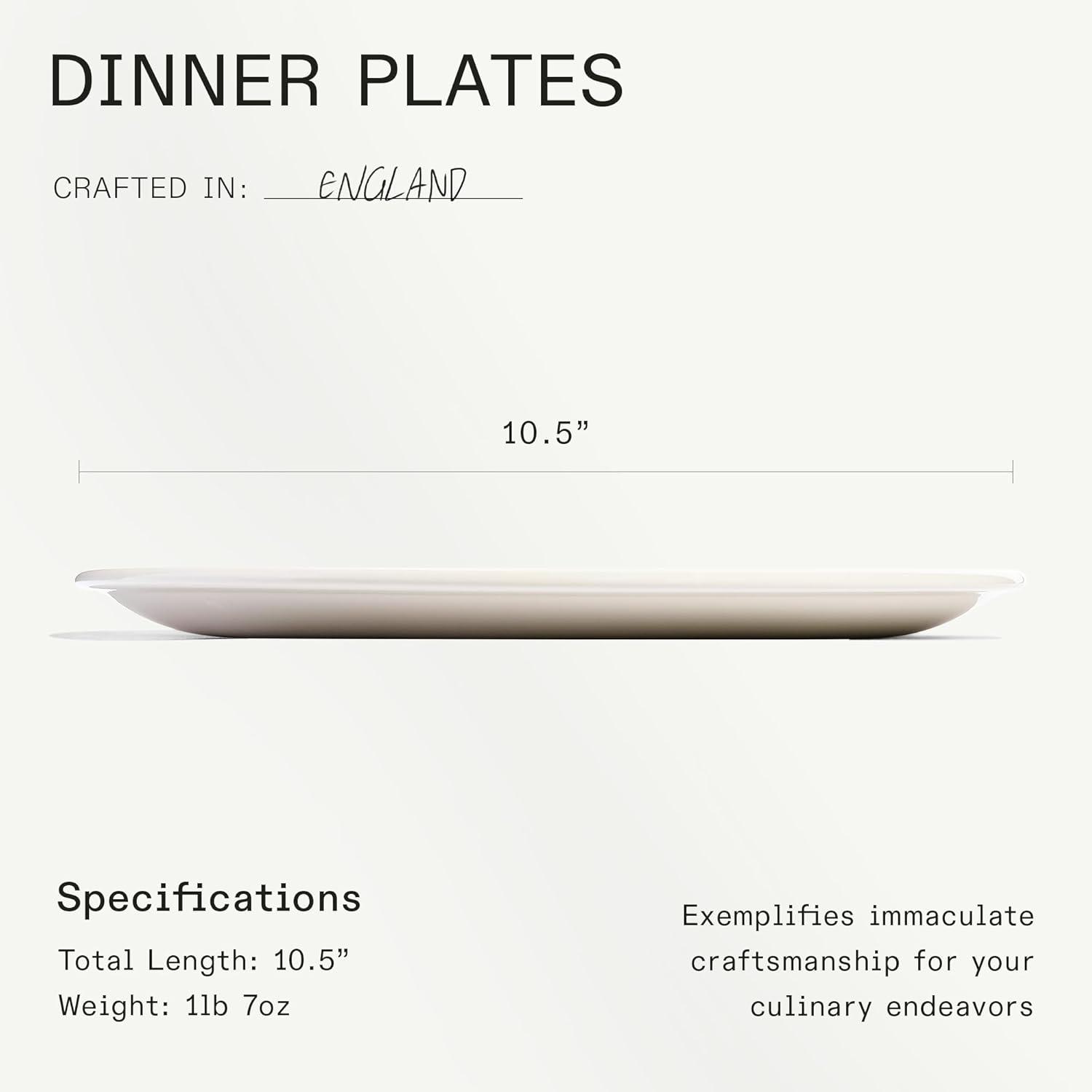 image:imageMade In Cookware 11 Dinner Plates Set of 4 White Porcelain Crafted in EnglandPorcelain White