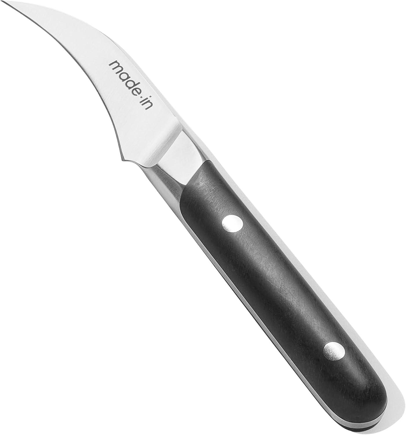 image:imageMade In Cookware 4 Birds Beak Paring Knife Crafted in France Full Tang With Truffle Black HandleTruffle Black