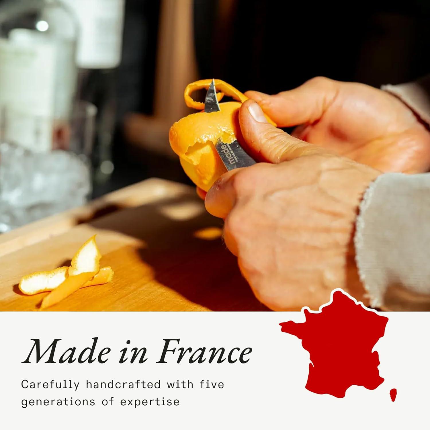 image:imageMade In Cookware 4 Birds Beak Paring Knife Crafted in France Full Tang With Truffle Black HandleTruffle Black