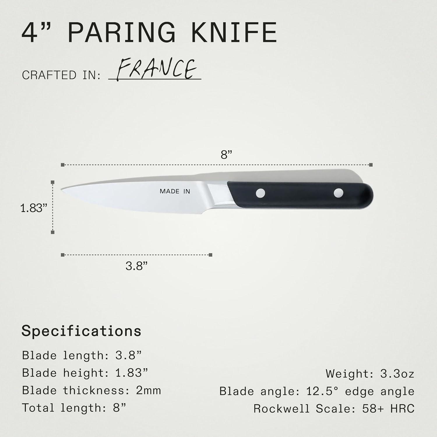 image:imageMade In Cookware 4 Paring Knife France Full Tang With Olive Wood HandleBlack Handle