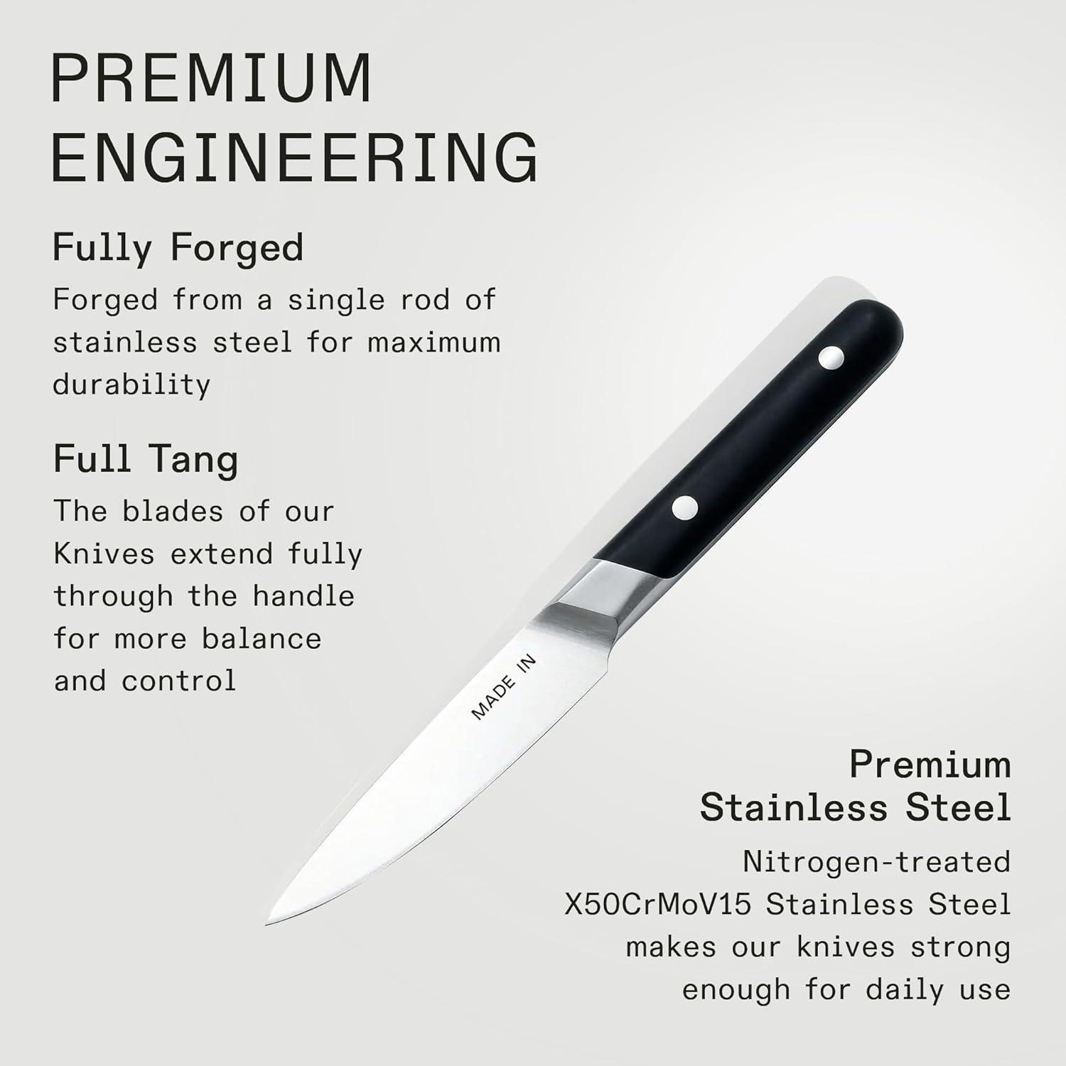image:imageMade In Cookware 4 Paring Knife France Full Tang With Olive Wood HandleBlack Handle