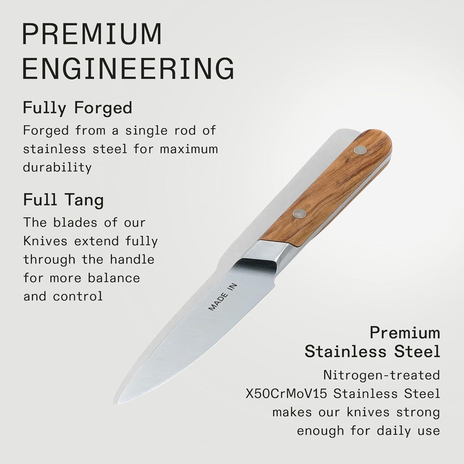 image:imageMade In Cookware 4 Paring Knife France Full Tang With Olive Wood HandleOlive Wood Handle