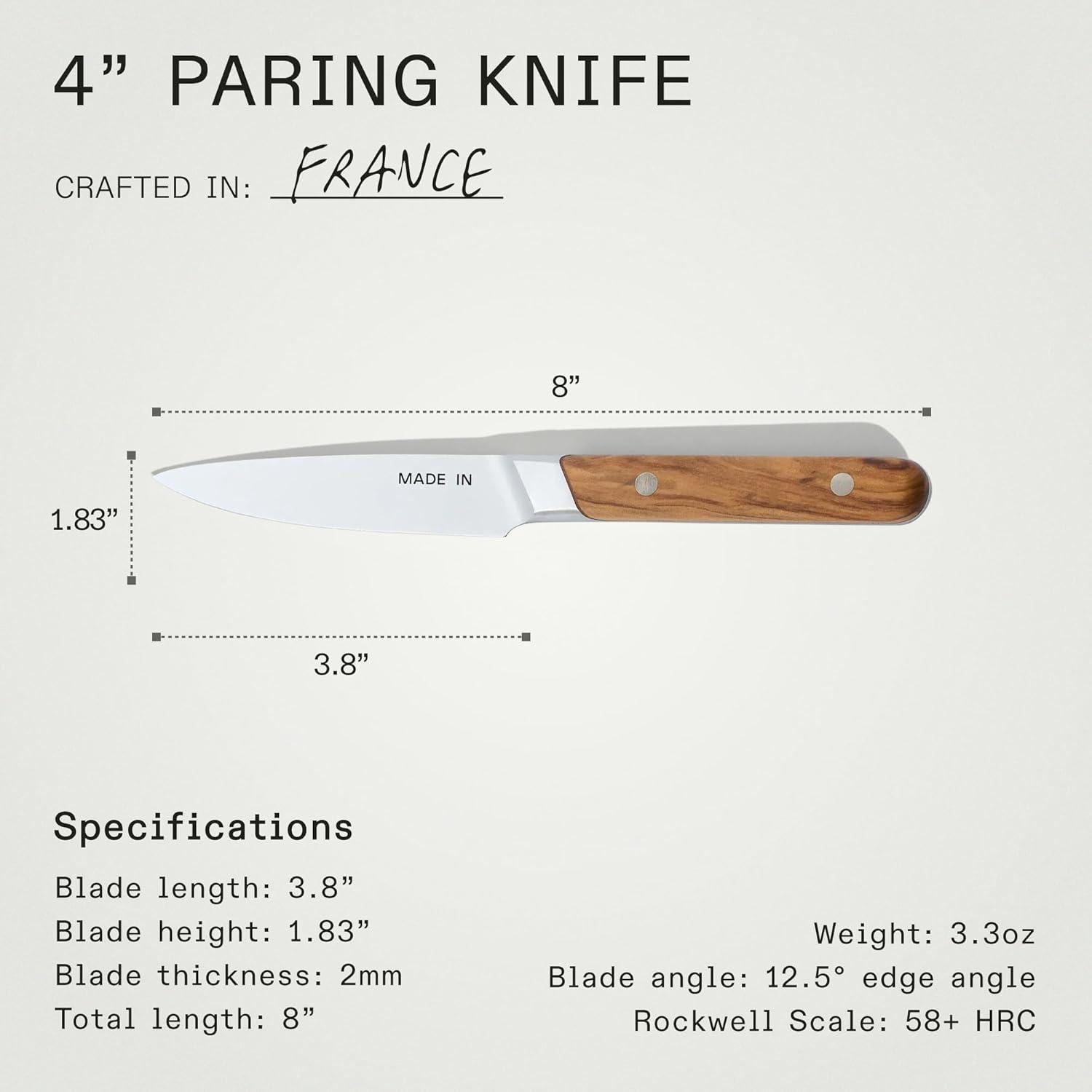 image:imageMade In Cookware 4 Paring Knife France Full Tang With Olive Wood HandleOlive Wood Handle