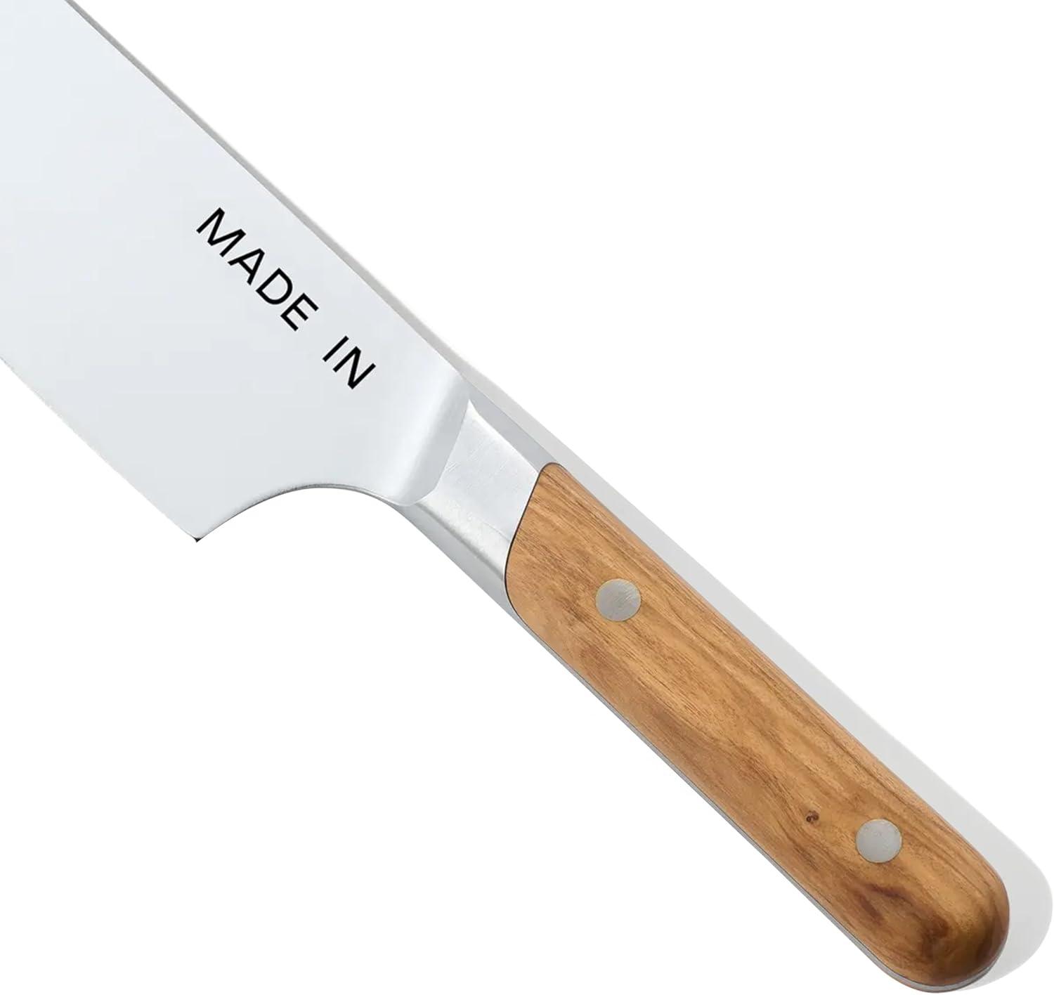 image:imageMade In Cookware 8 Chef Knife Crafted in France Full Tang With Truffle Black HandleOlive Wood Handle
