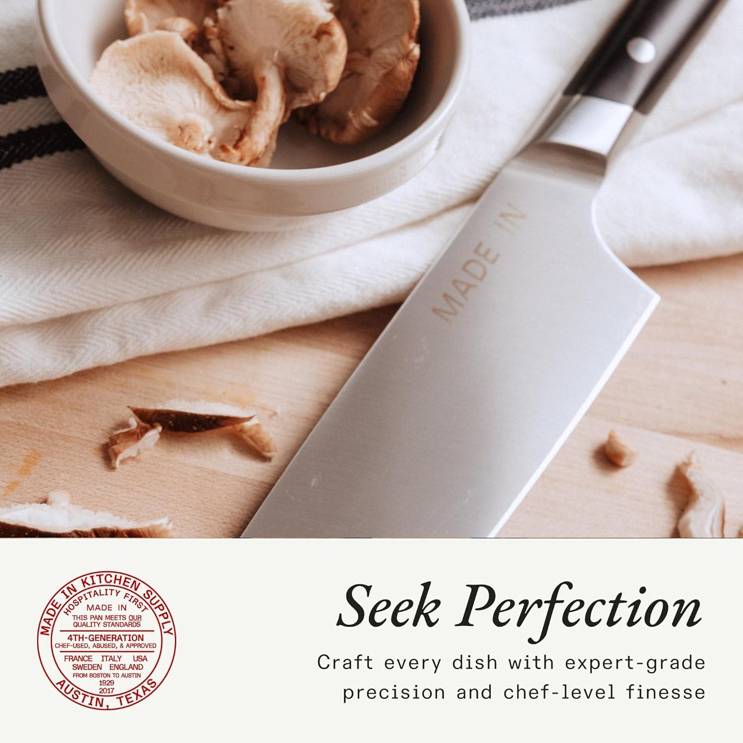 image:imageMade In Cookware 8 Chef Knife Crafted in France Full Tang With Truffle Black HandleOlive Wood Handle