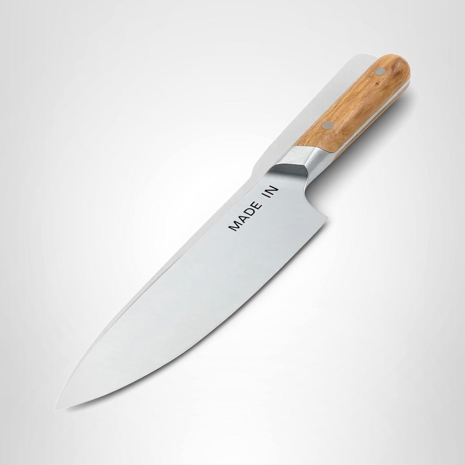 image:imageMade In Cookware 8 Chef Knife Crafted in France Full Tang With Truffle Black HandleOlive Wood Handle