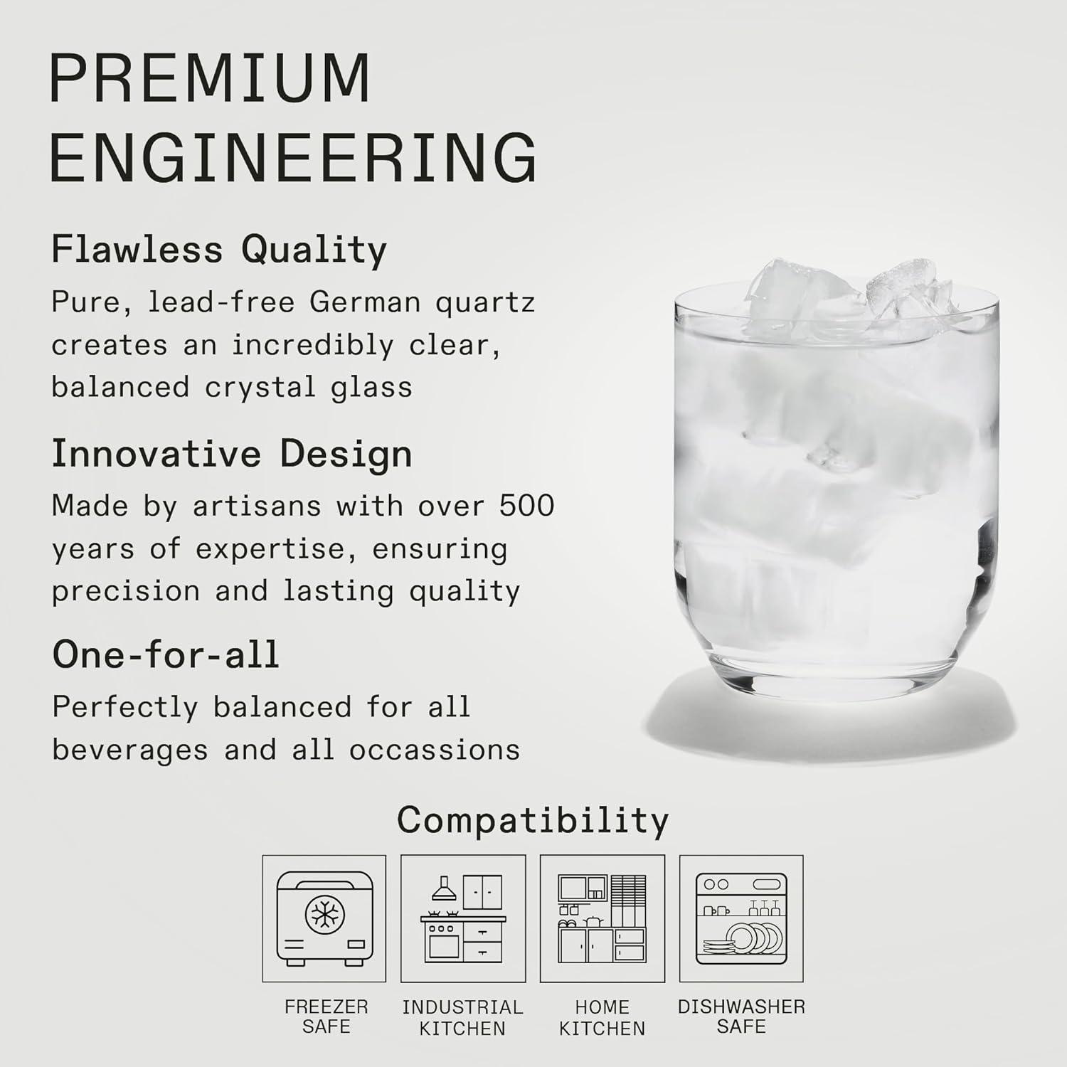 image:imageMade In Cookware Drinking Glasses 15 oz Set of 4 Made of UltraDurable Crystal Crafted in Germany