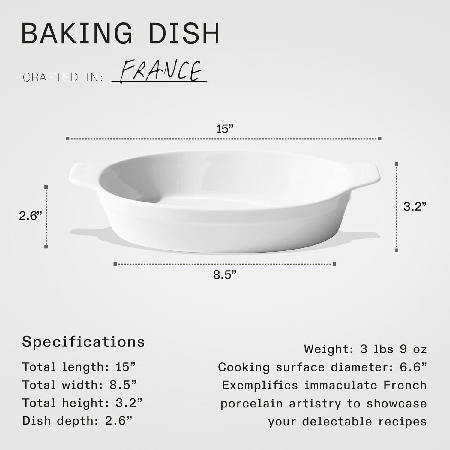 image:imageMade In Cookware Oval Baking Dish White Hand Crafted Porcelain Professional Bakeware Made in FrancePorcelain White