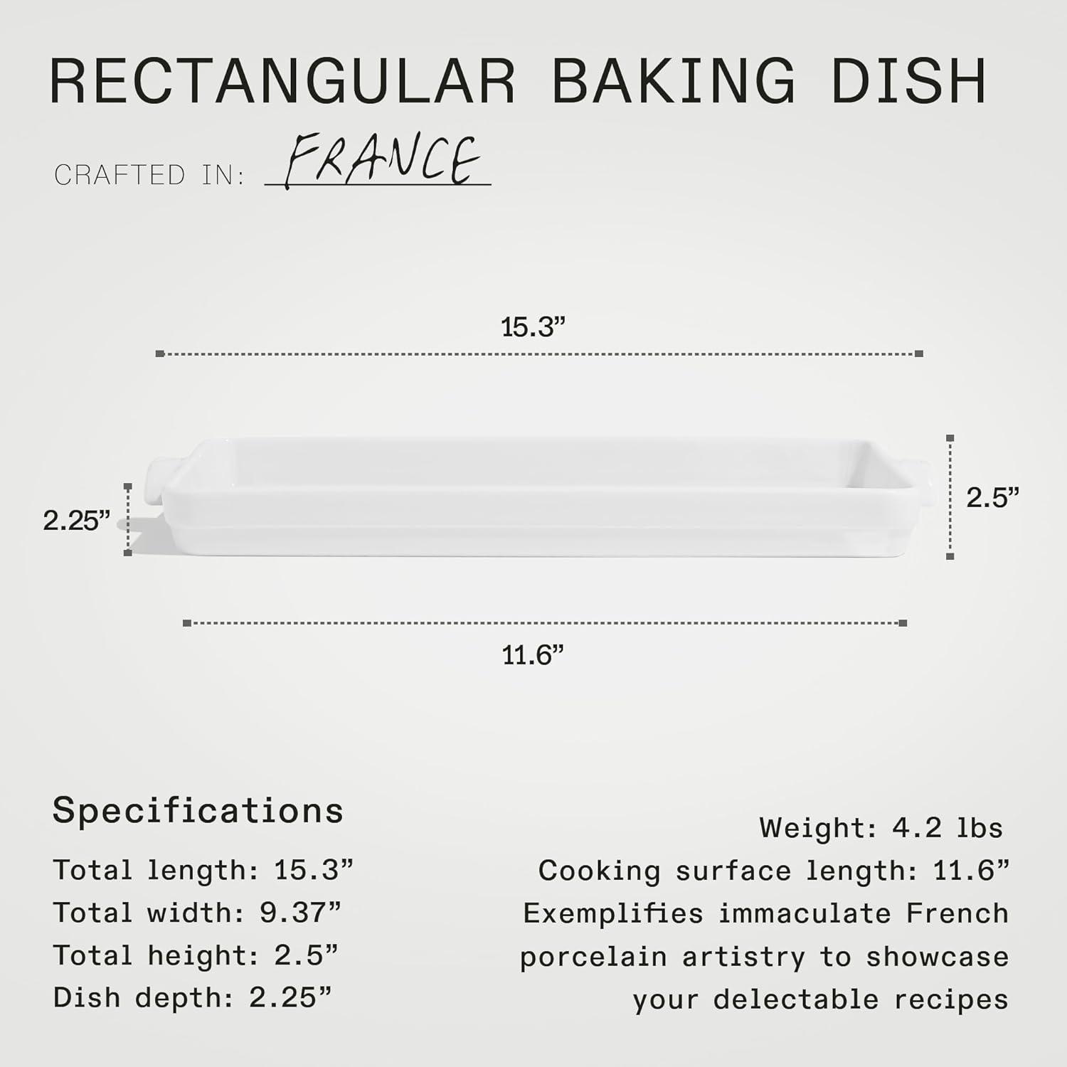 image:imageMade In Cookware Rectangular Baking Dish White Hand Crafted Porcelain Professional Bakeware Made in FrancePorcelain White