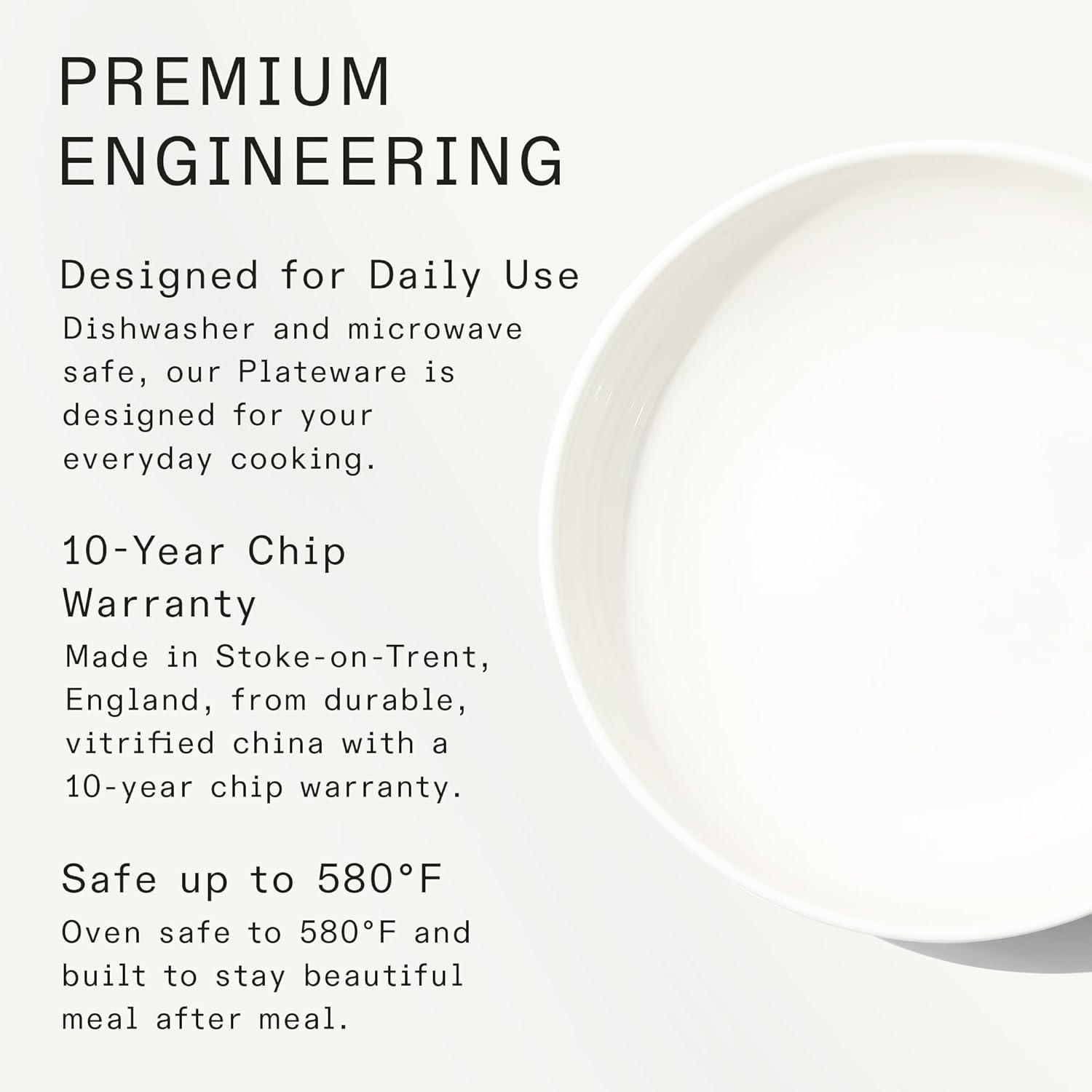 image:imageMade In Cookware Serving Bowl White With Red Rim Porcelain EnglandWhite