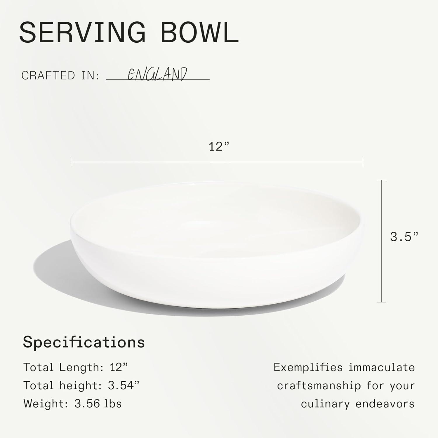 image:imageMade In Cookware Serving Bowl White With Red Rim Porcelain EnglandWhite
