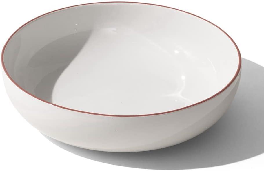 image:imageMade In Cookware Serving Bowl White With Red Rim Porcelain EnglandWhite w Red Rim