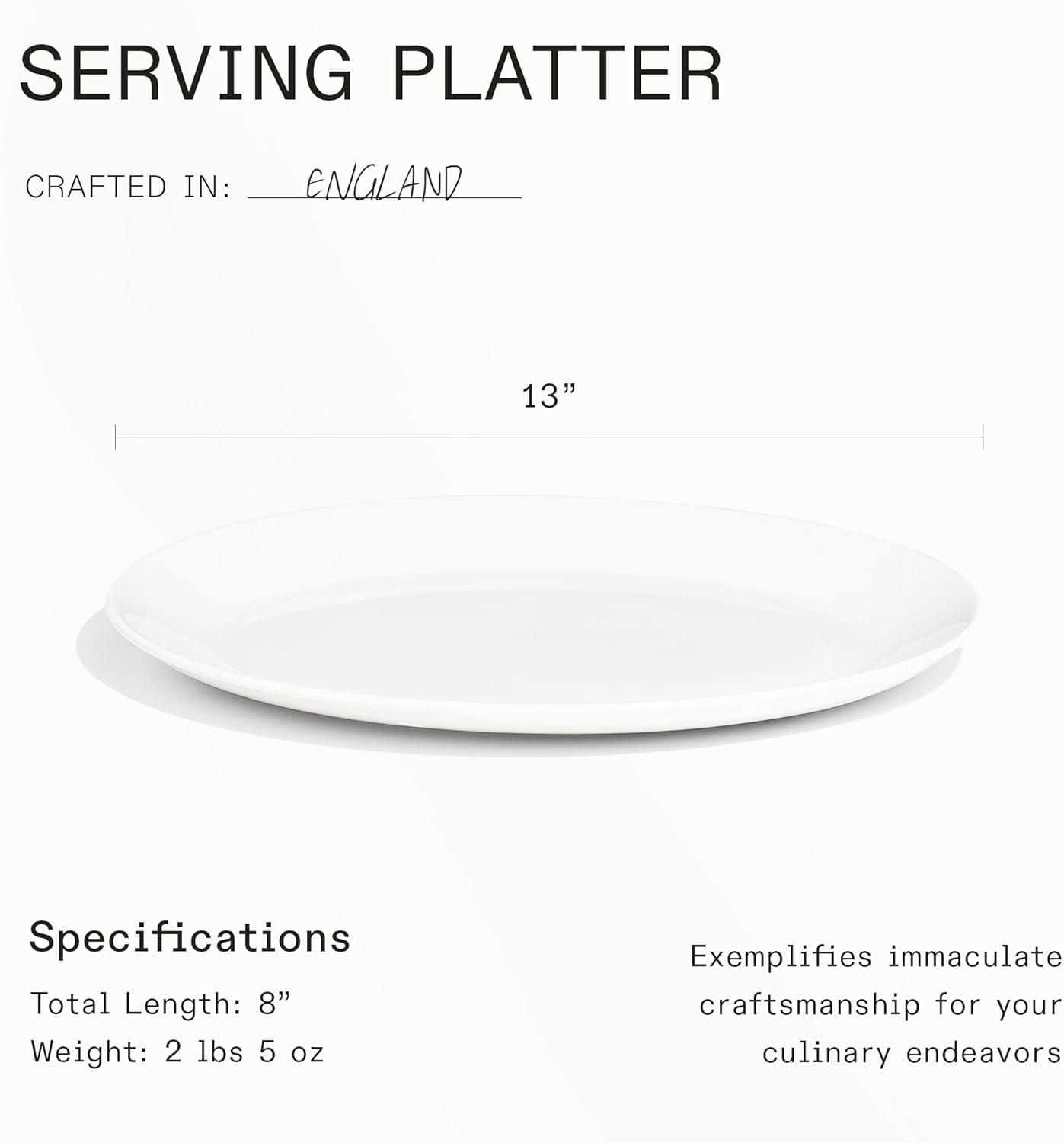 image:imageMade In Cookware Serving Platter White Porcelain EnglandWhite