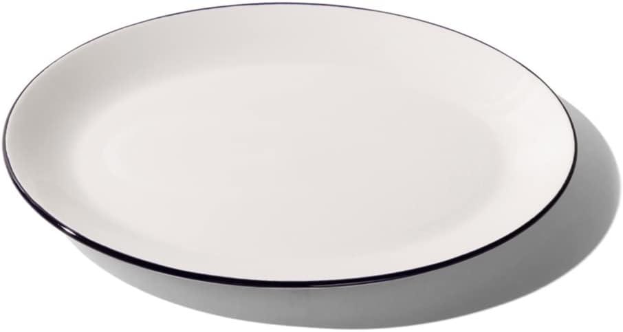 image:imageMade In Cookware Serving Platter White Porcelain EnglandWhite w Black Rim