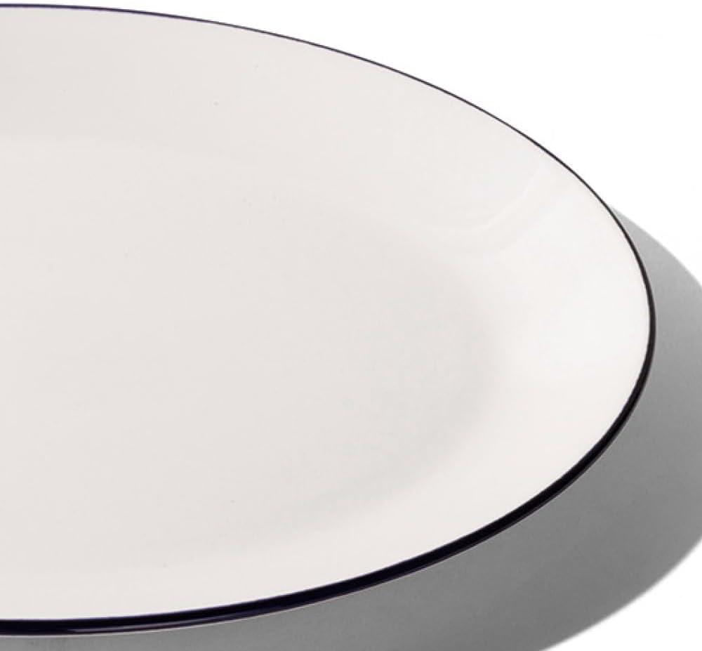 image:imageMade In Cookware Serving Platter White Porcelain EnglandWhite w Black Rim