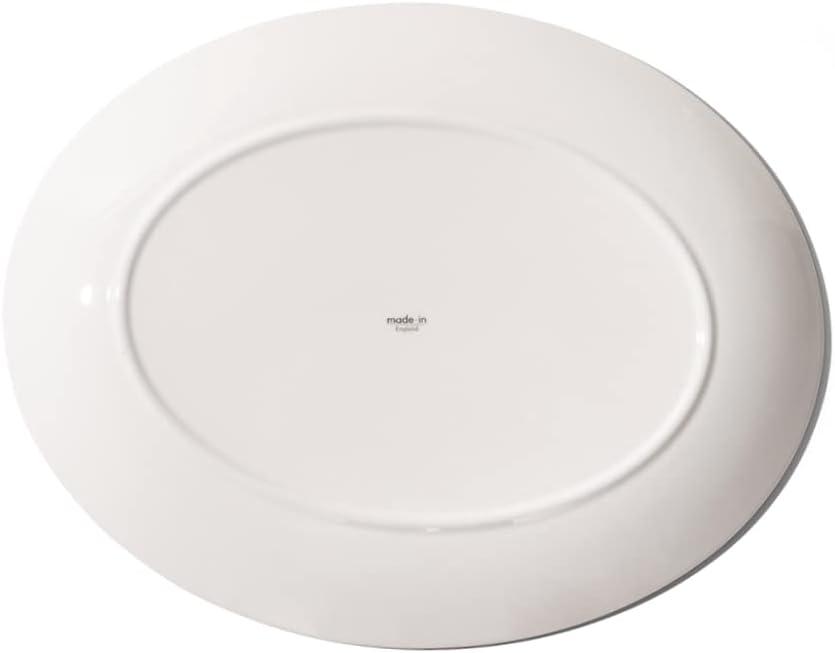 image:imageMade In Cookware Serving Platter White Porcelain EnglandWhite w Black Rim