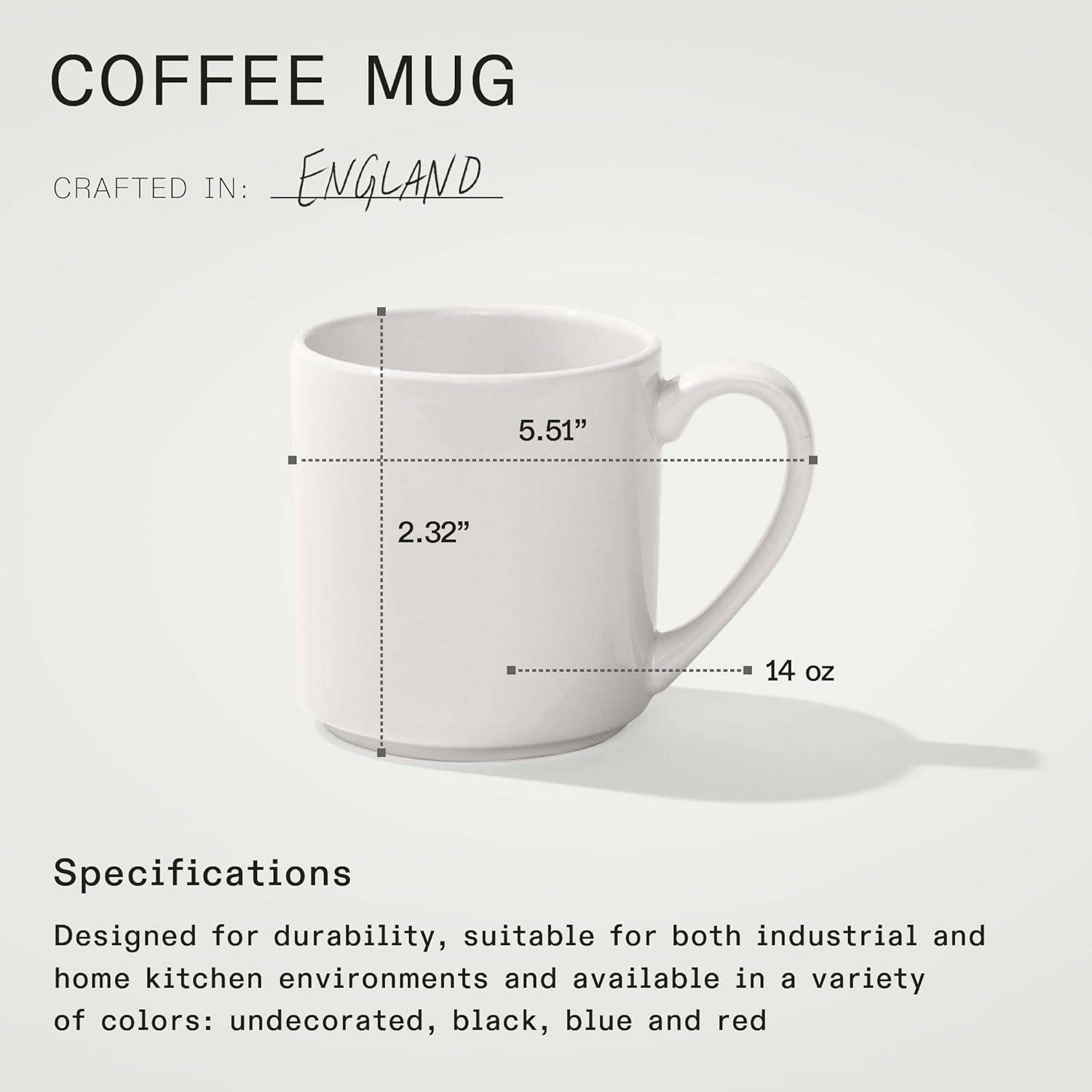 image:imageMade In Cookware Set of 4 Coffee Mug Set 12 oz White With Red Rim Porcelain England Dishwasher and Microwave SafeWhite