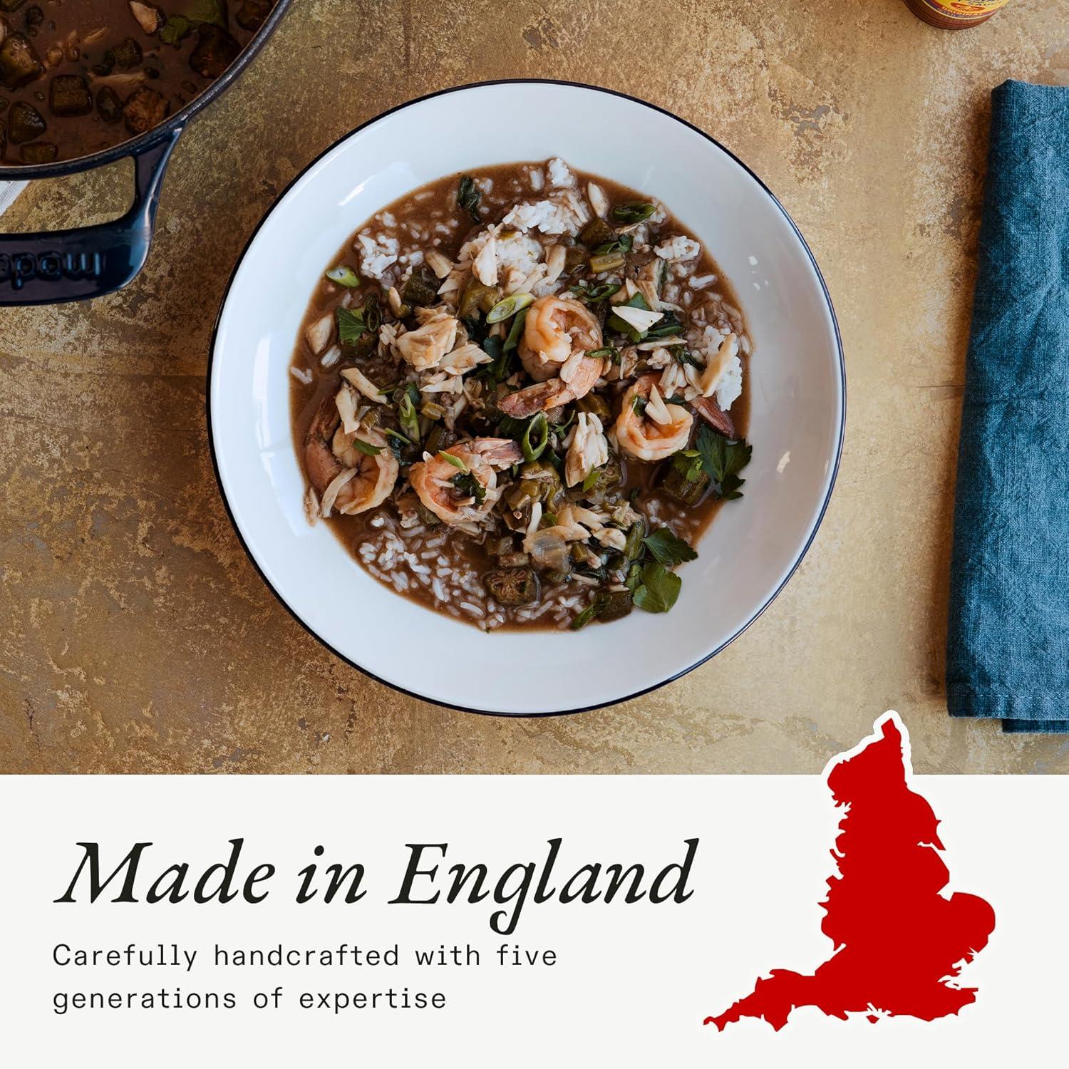 image:imageMade In Cookware Set of 4 Entre Bowls White With Navy Rim Porcelain EnglandWhite