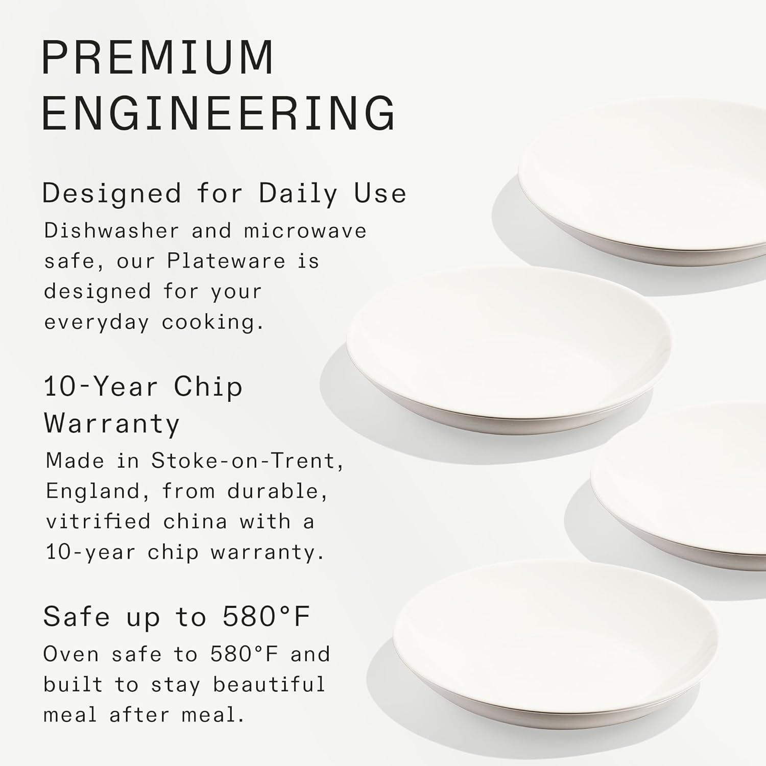 image:imageMade In Cookware Set of 4 Entre Bowls White With Navy Rim Porcelain EnglandWhite