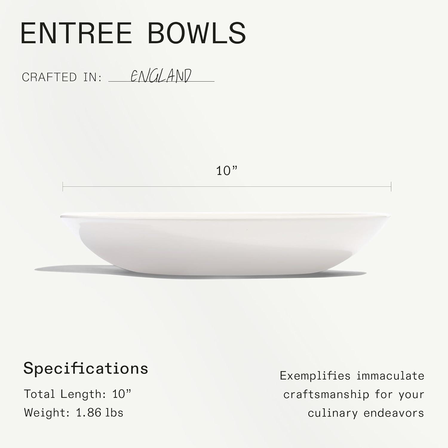 image:imageMade In Cookware Set of 4 Entre Bowls White With Navy Rim Porcelain EnglandWhite
